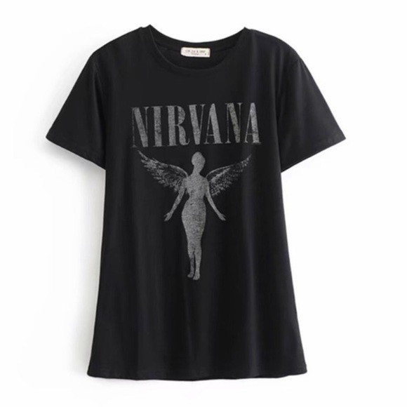 SOLD OUT Black Nirvana Vintage Concert Band Graphic Tee - Picture 3 of 5